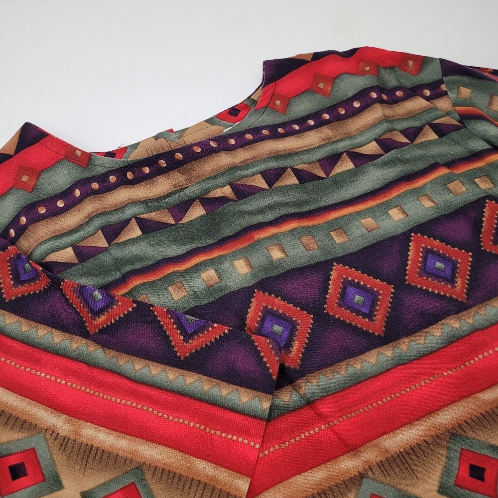 Willow Ridge Aztek Green/Red Blouse, Size XL,‎
